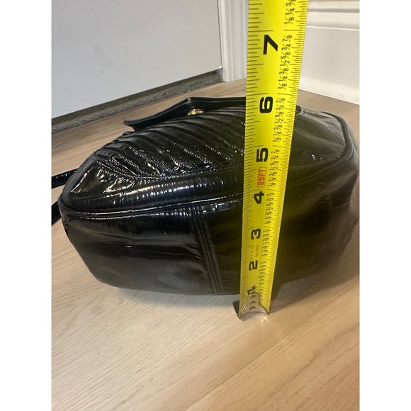 JAY HERBERT BLACK PATENT LEATHER CROSSBODY BAG Purse Handbag Made In USA - Picture 5 of 9